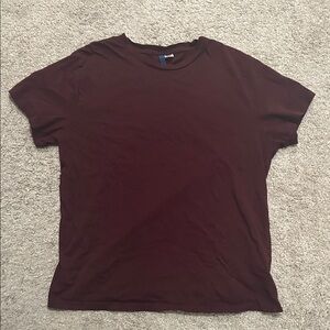 Divided Deep Burgundy Short Sleeve Tee